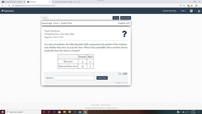 In a class of students, the following data table summarizes how many students play-example-1