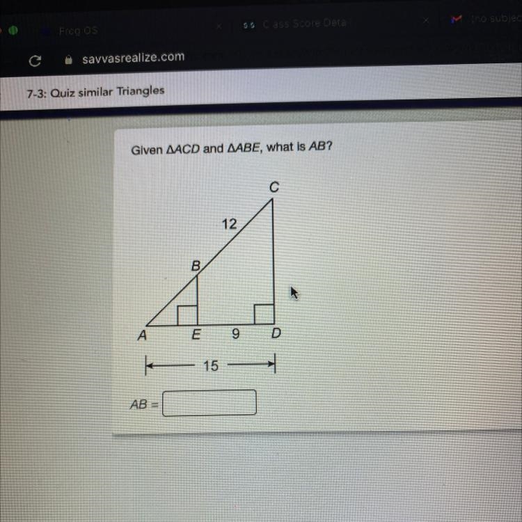 Given AACD and AABE, what is AB?-example-1