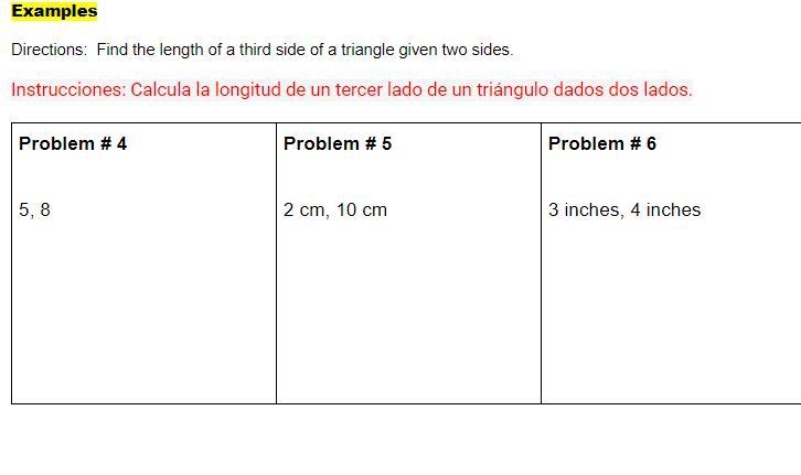 Find the length of a third side of a triangle given two sides. please-example-1