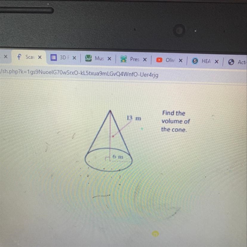 Find the volume of the cone-example-1