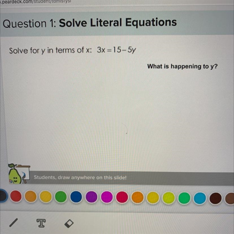 Solve for y in terms of x: 3x = 15-5y Helppp-example-1