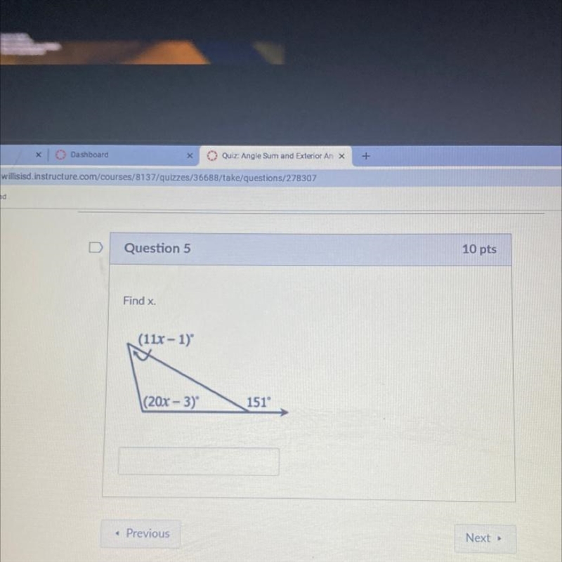 Find x (11x-1) (20x-3) 151-example-1