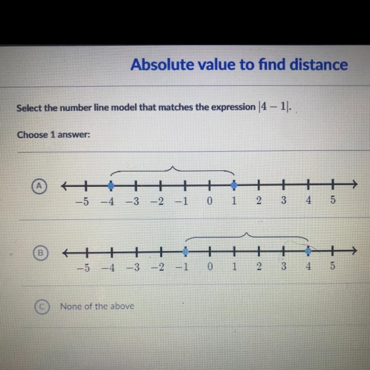 Select the number line model that matches the expression 4 - 1-example-1