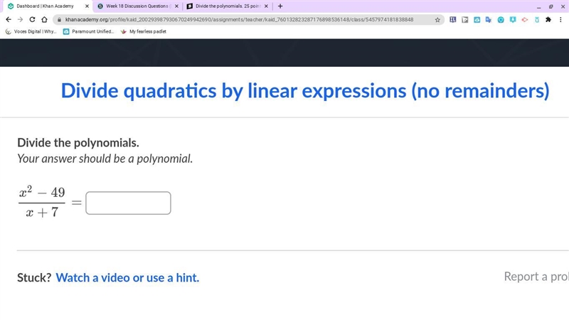 Divide the polynomials. if you dont know dont respond :)-example-1