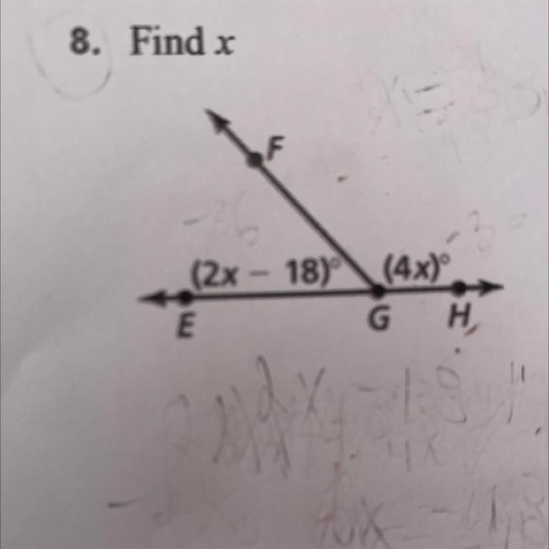 I need to find x. It wants me to find the indicated angle measure.-example-1