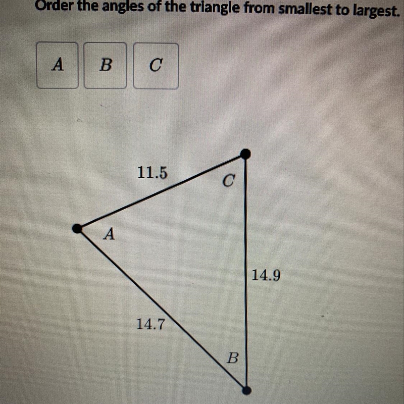 Order the angle from smallest to larges-example-1