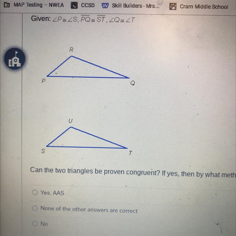 Help me please !! Given: P: S, PQ=ST, Q=-example-1