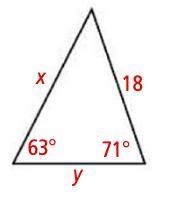 I already solved for x. x= 19.1 Please solve for y and show your work.-example-1