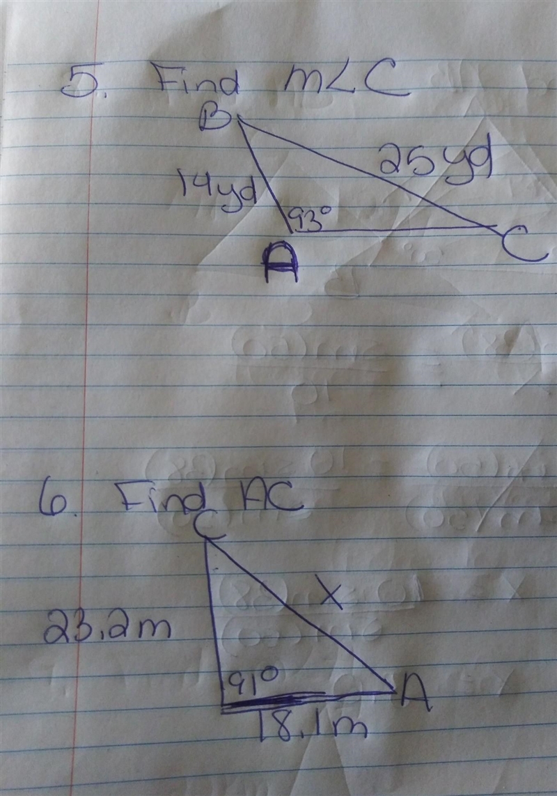 Find the measurement indicated. Round your answers to the nearest tenth. Use Law of-example-1