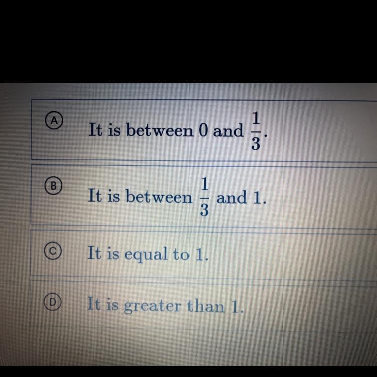 A whole number k is greater than 3. Which of the following is true about k/3?-example-1