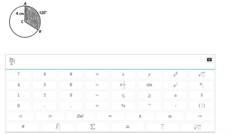 what is the area of the sector? Leave you answer in terms of Pi. (ignore the inputted-example-1