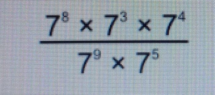 7 ^ 8 times 7 ^ 3 times 7 ^ 4 / 7 ^ 9 times 7 ^ 5​-example-1