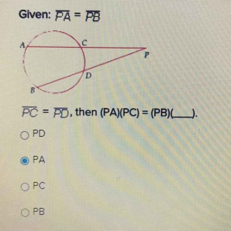 PC=PD then (PA)PC)=(PB)(___)-example-1