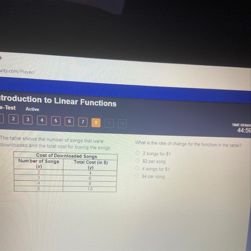 What is the rate of change for the function in the table?-example-1