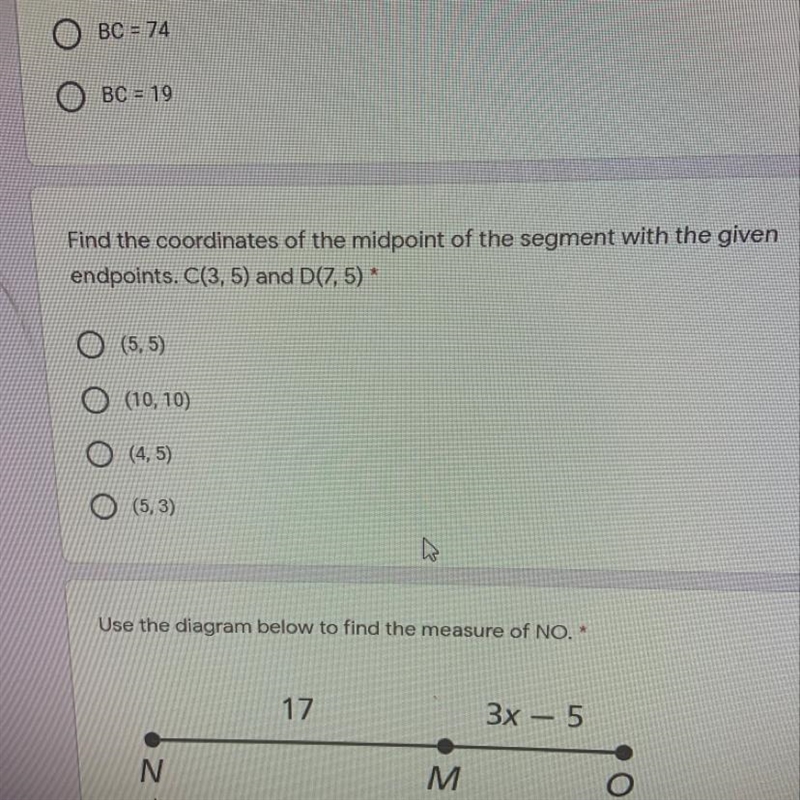 1 Find the coordinates of the midpoint of the segment with the given endpoints. C-example-1