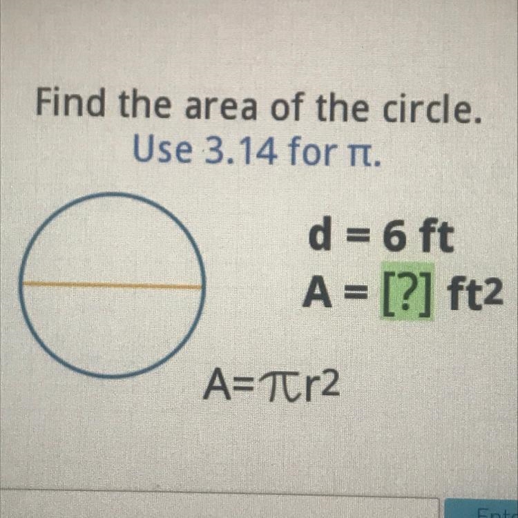 Find the area of a circle-example-1