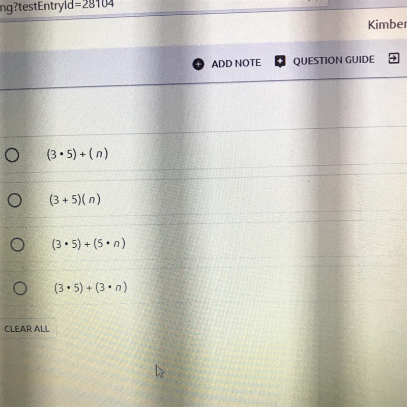 Which of the following is equivalent to 3(5+n) ?-example-1