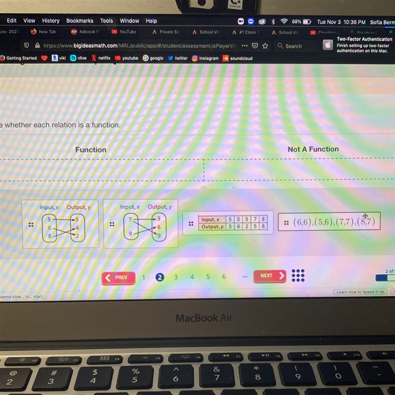 Please help!! determine which ones are a function and not a function-example-1