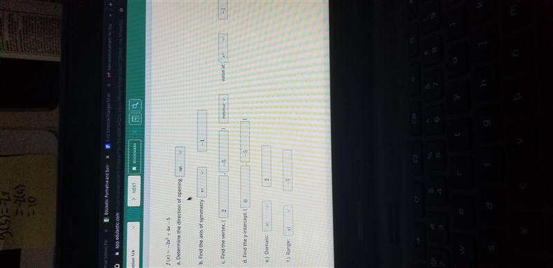 Quadratic functions 2. Did I do it right-example-1