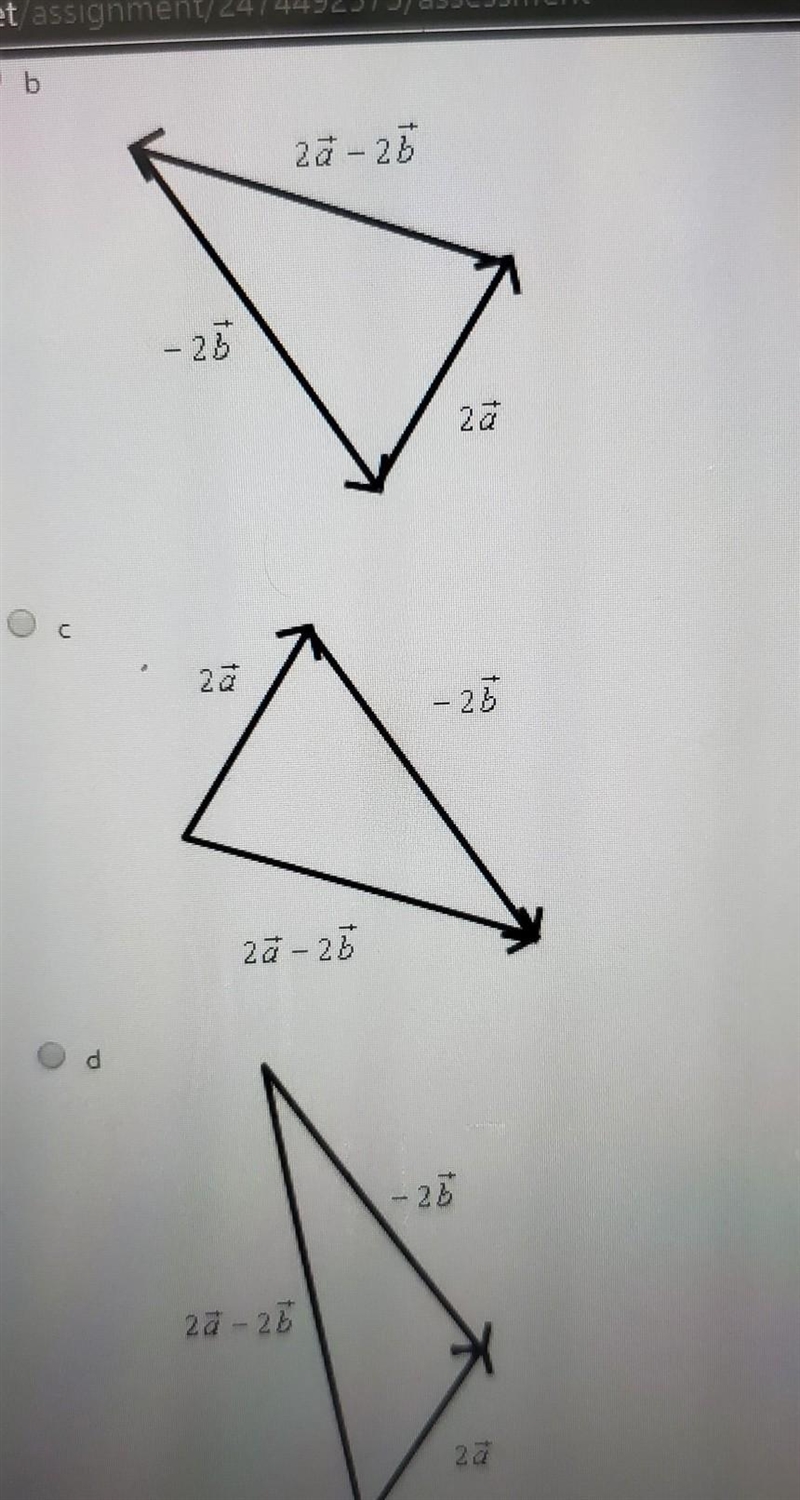 Which of the following correctly displays 2a - 2b​-example-1