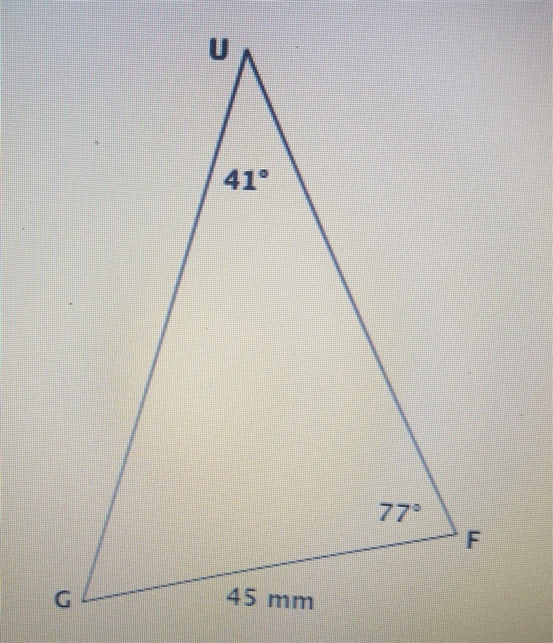 What is the length of the missing side UG? Round answer to the nearest tenth. Thanks-example-1