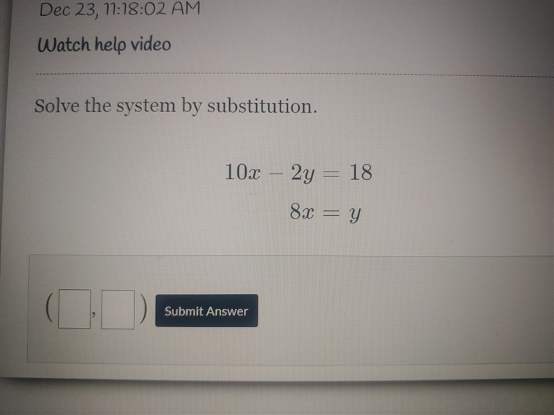 Solve the system by substitution-example-1