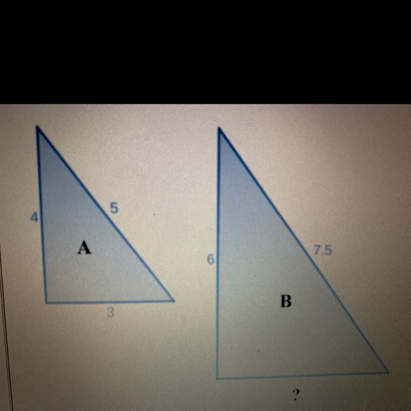 Select the length of the missing side of triangle b 1.5 4.5 5 6-example-1