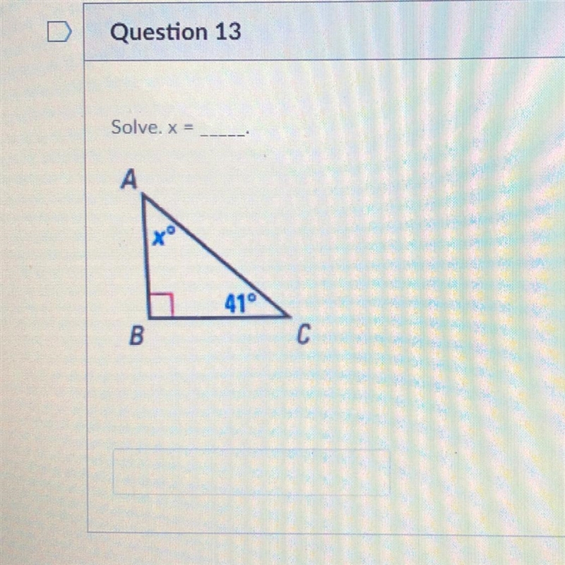 Solve. x = A 41° B. C Plz help me fast-example-1