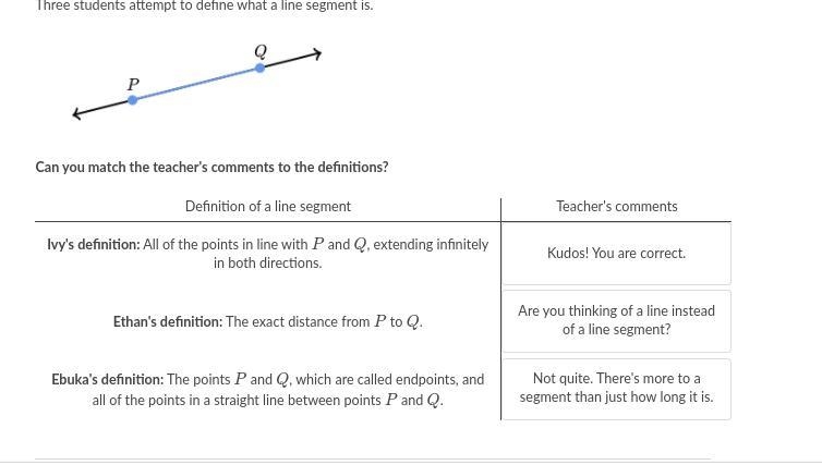 Three students attempt to define what a line segment is.-example-1