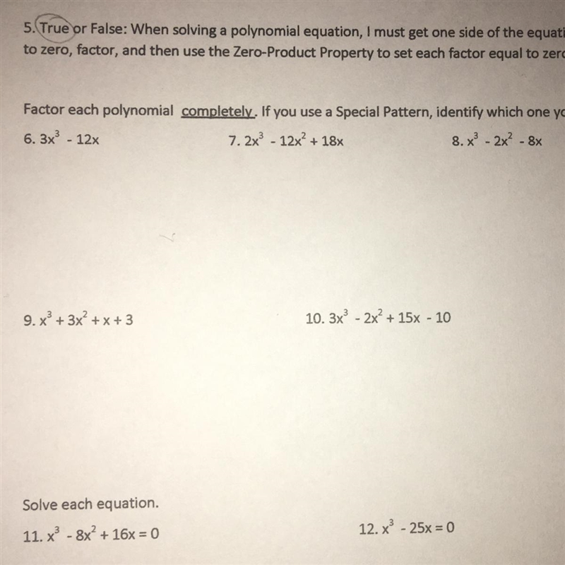 Factor each polynomial completely. If you use a Special Pattern, identify which one-example-1