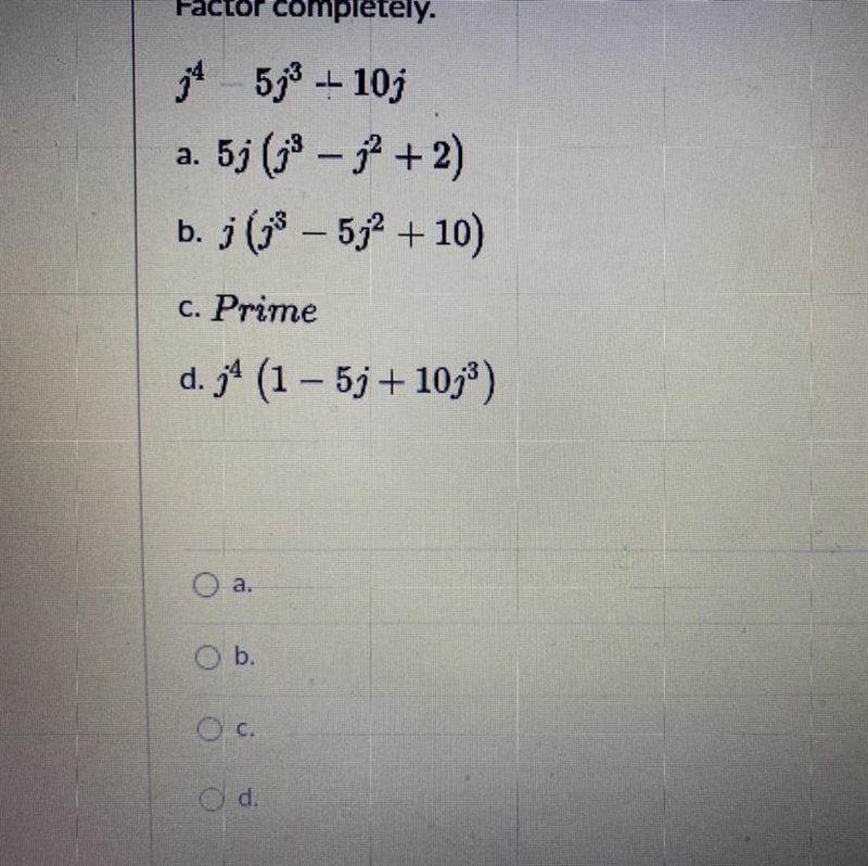 PLEASE HELP ASAP!! j^4-5j^3+10j-example-1