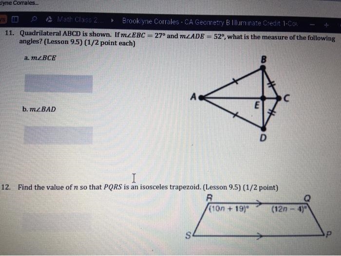 Quadrilateral ABCD is shown. If m angles?-example-1