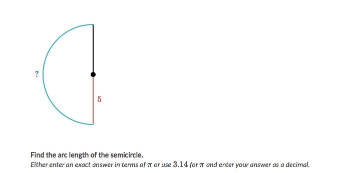 Find the arc length of the semicircle-example-1