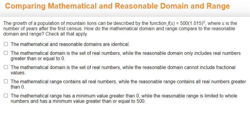 The growth of a population of mountain lions can be described by the function f(x-example-1