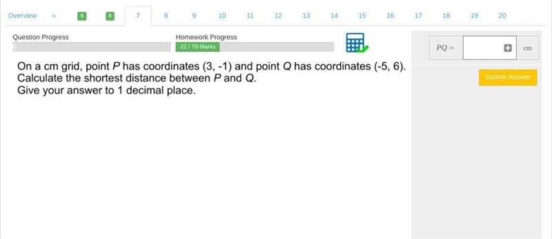 Calculate the shortest distance between P and Q.-example-1