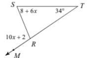 Find measure of angle S A. 10 B. 34 C. 68 D. 102-example-1