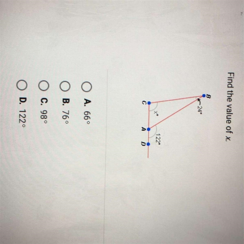 (73 points) Find the value of x.-example-1