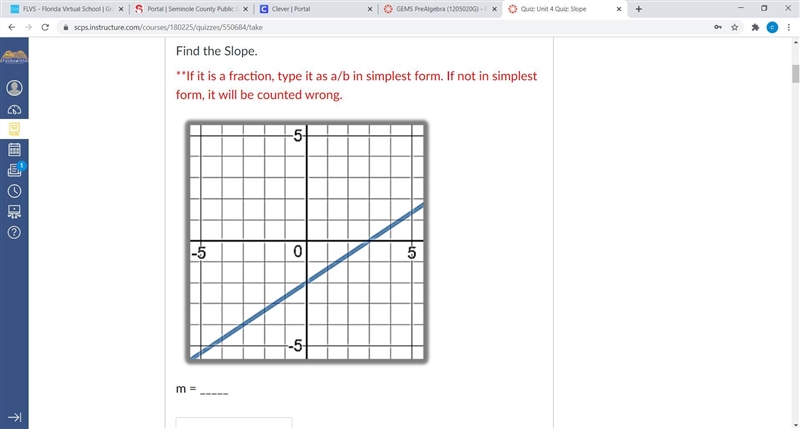 Find the slope of the line without graphing using the 2 points below. (1 , 5) &amp-example-1