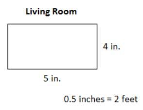 What is the actual length and width of the living room? Show your work.-example-1