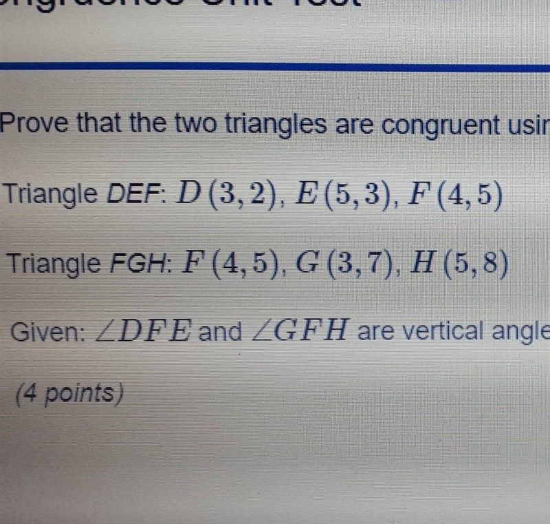 PROVE THAT TWO TRIANGLES ARE CONGRUENT USING THE SAS CONGRUENCE CRITERIA PLEASEEEEE-example-1