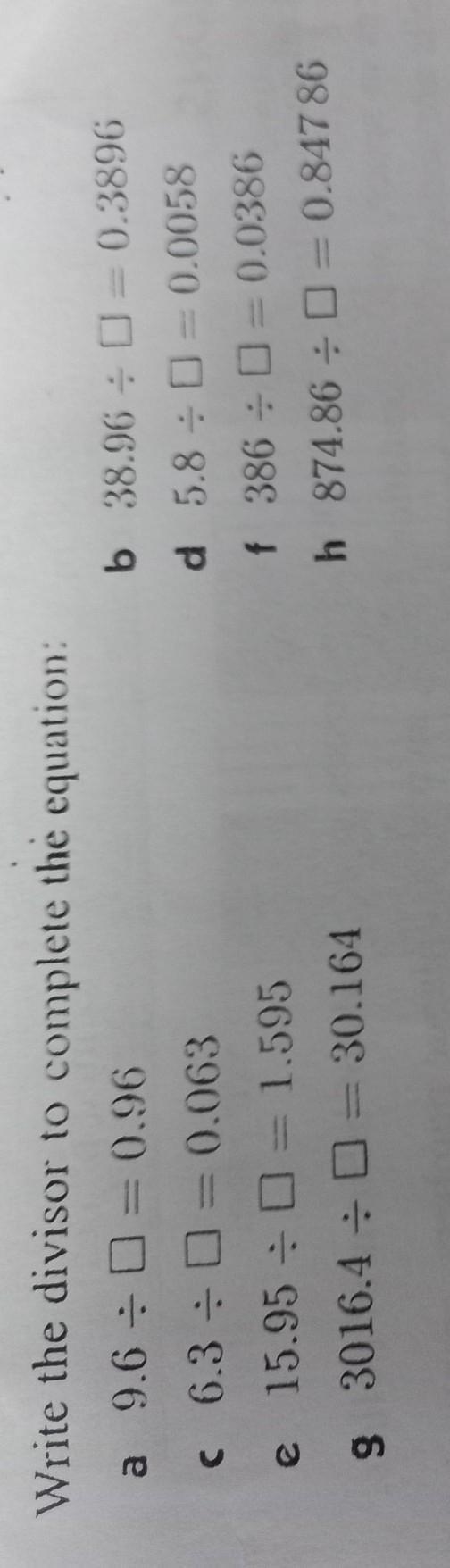 Write the divisor to complete the equation number 3 please answer I really need the-example-1