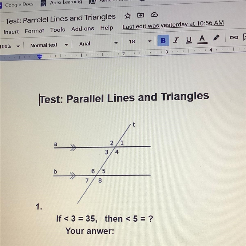 If <3 = 35, then <5 = ? You’re answer-example-1