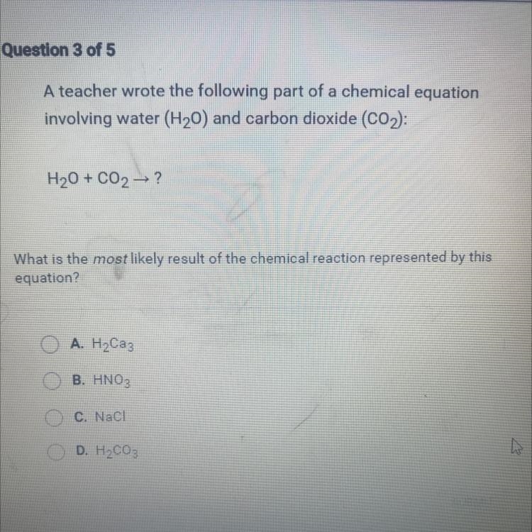 A teacher wrote the following part of a chemical equation involving water (H20) and-example-1