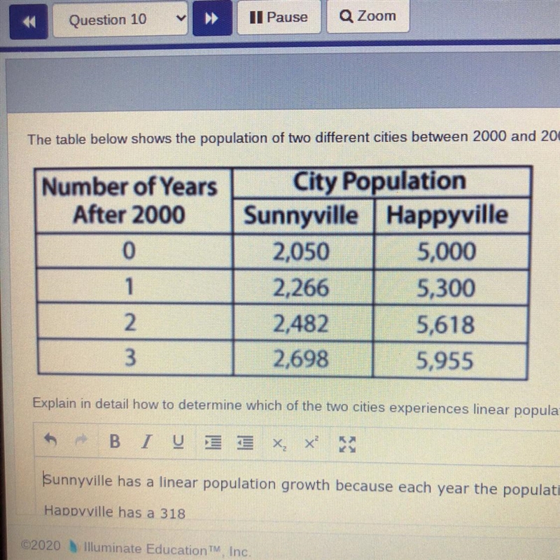 Is Happyville linear or exponential-example-1