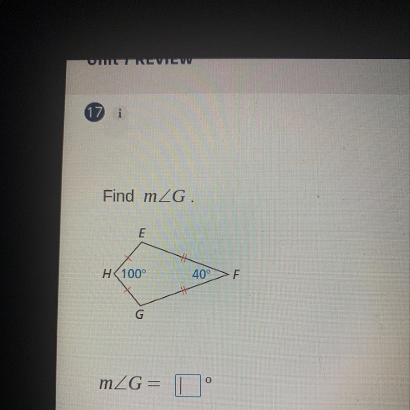 Find the measurement of angle g.-example-1