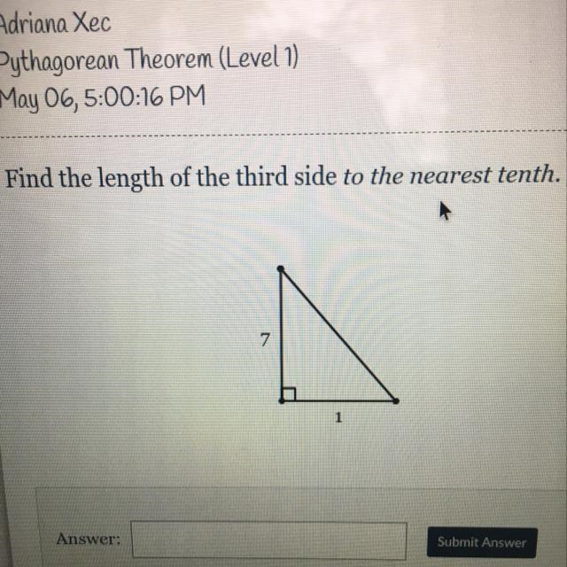 Find the length of the third side to the nearest tenth.-example-1