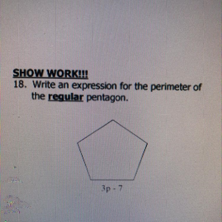 Write an expression that represents the perimeter of the figure below.-example-1