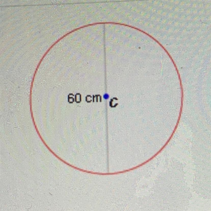 What is the approximate area of the circle shown below? A. 94 cm2 B. 11,310 cm2 C-example-1