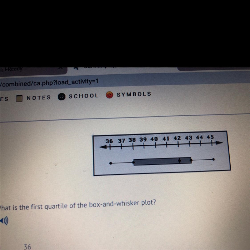 What is the first quartile of the box-and-whisker plot-example-1