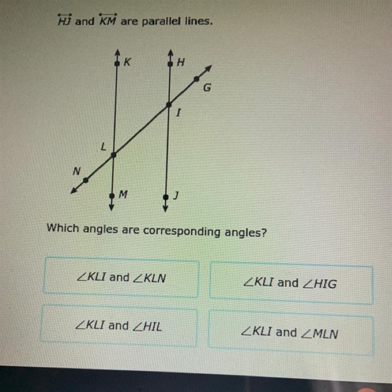 Which angles are corresponding angles?-example-1